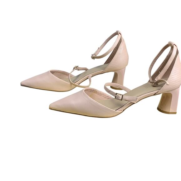 Aldo Collette Pink Faux Leather Pointed Toe Ankle Strap Heels Size 11 NWOT - Picture 2 of 9